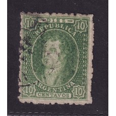 ARGENTINA 1864 GJ 21 RIVADAVIA ESTAMPILLA DE IMPRESION NITIDA MUY BUEN EJEMPLAR BIEN RARO ASI TAN NITIDO U$ 85